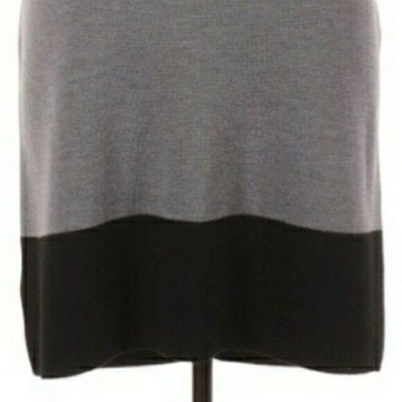 Ann Taylor Loft Skirt Straight Wool Knit Color Blocked Black Gray Size XL - Picture 5 of 11